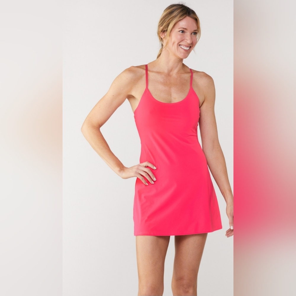 Outdoor Voices The Excercise Dress In Hot Pink Women's Size Large EUC
